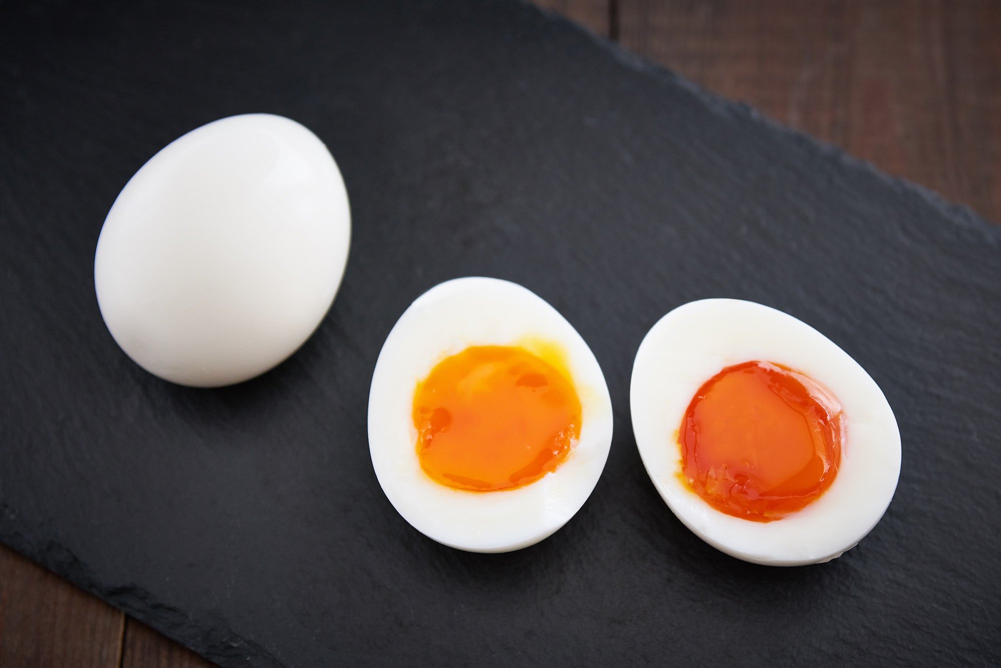 Ajitsuke Tamago, better known as ramen eggs, are first soft-boiled before being marinated in a sweet and savory broth.