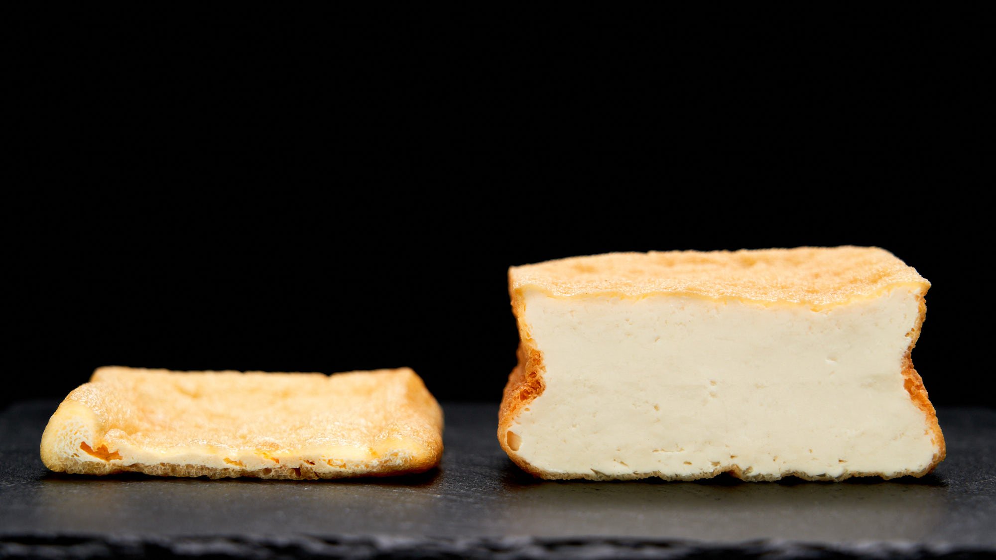 Comparison of thin aburaage with thick atsuaage tofu.