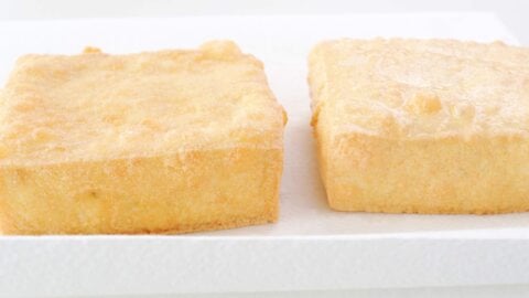 Drain tofu on a paper towel lined rack.