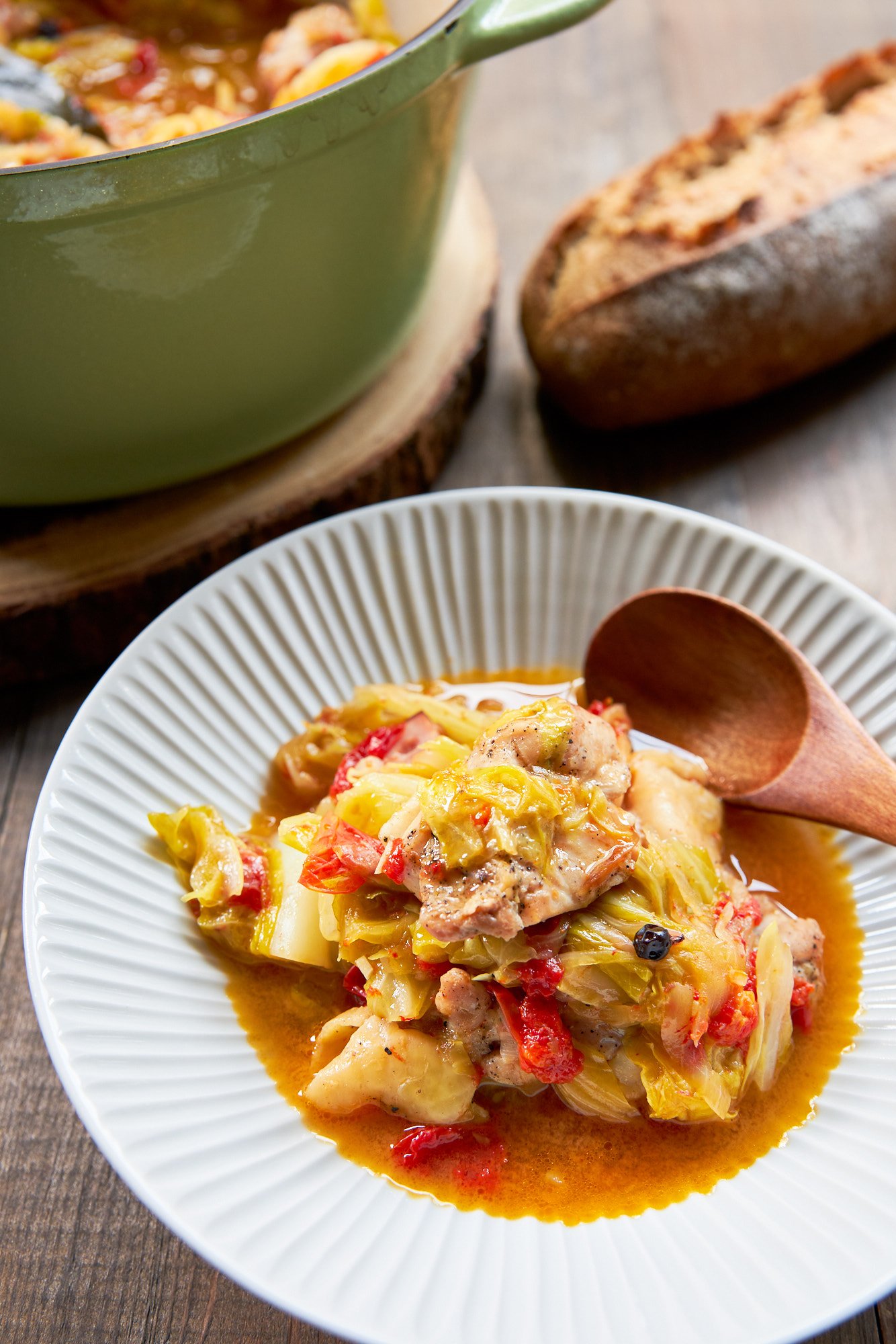 Easy and delicious! This Chicken Stew is loaded with tender pieces of chicken and sweet creamy cabbage in an ultra-flavorful broth.