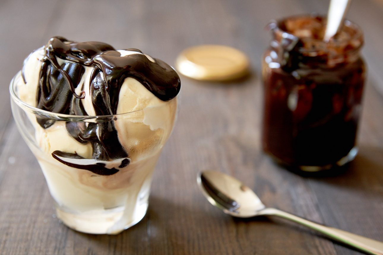 By using caramelized sugar to make this decadent chocolate sauce, it gives the hot fudge a buttery flavor and blissful texture that's both molten and chewy.