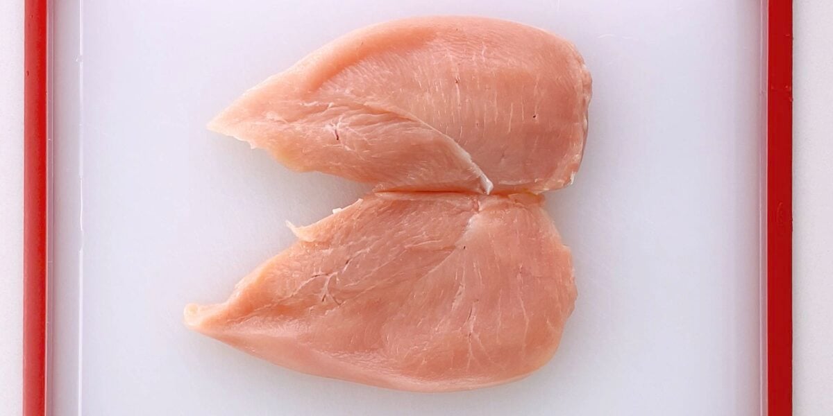 Butterflied chicken breast.