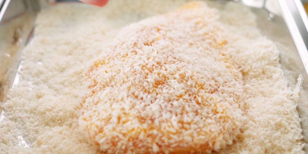 Chicken cutlet breaded with panko.