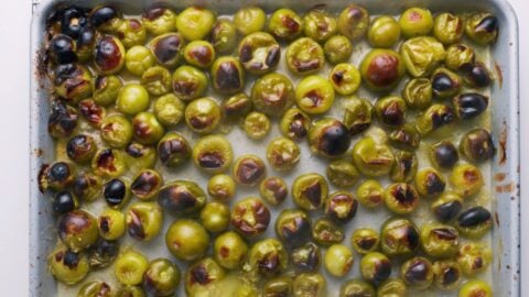 Char-roasted tomatillos.