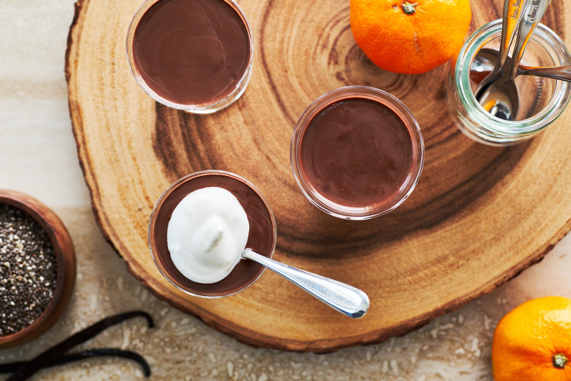 Made with coconut milk, cocoa powder, and chia seeds, this indulgent chocolate pudding comes together in under a minute.