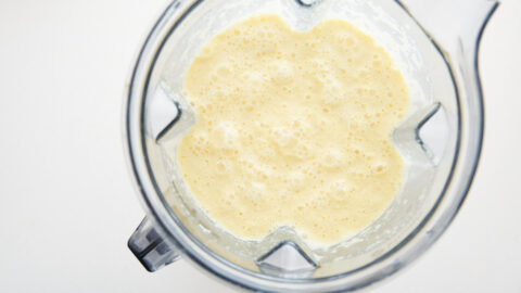 Corn potage soup blended in a Vitamix blender.