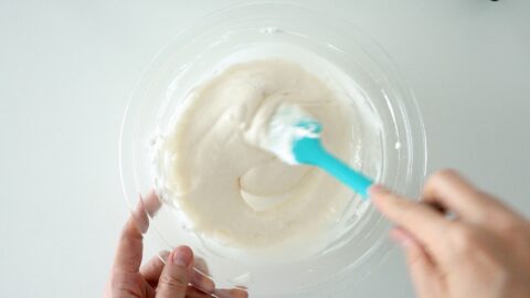 Stir the melted marshmallow together with the butter and vanilla in a bowl