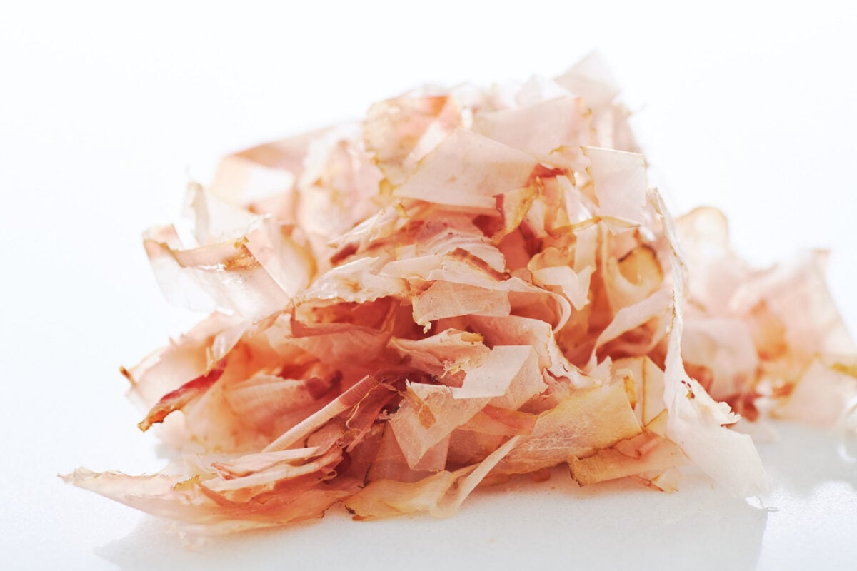 Katsuobushi is made by cooking, drying, smoking and fermenting skipjack tuna and it's the primary flavor of dashi stock.