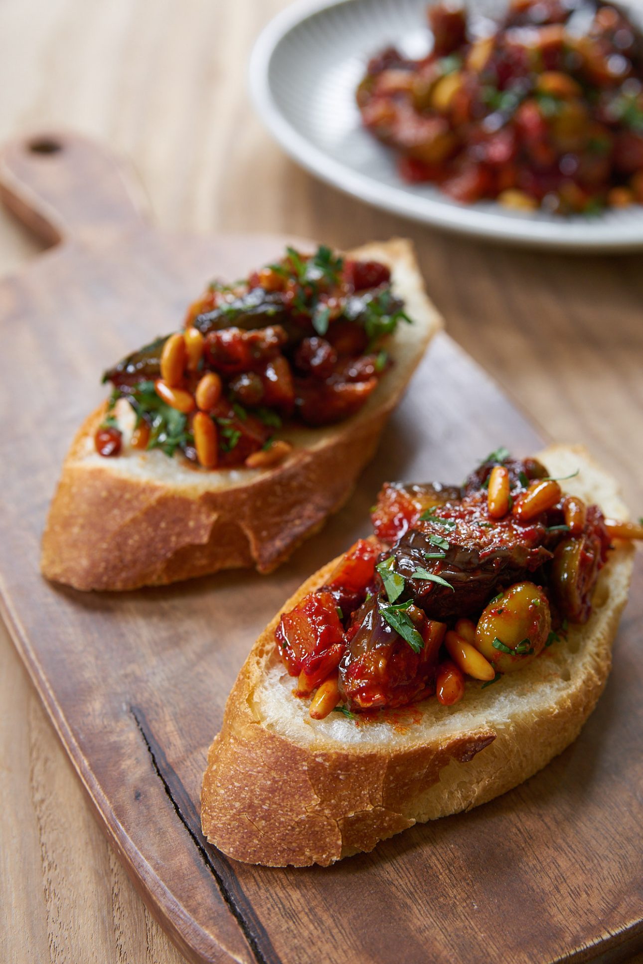 Caponata is a mouth-watering Sicilian relish that's the perfect make-ahead canape for a party.