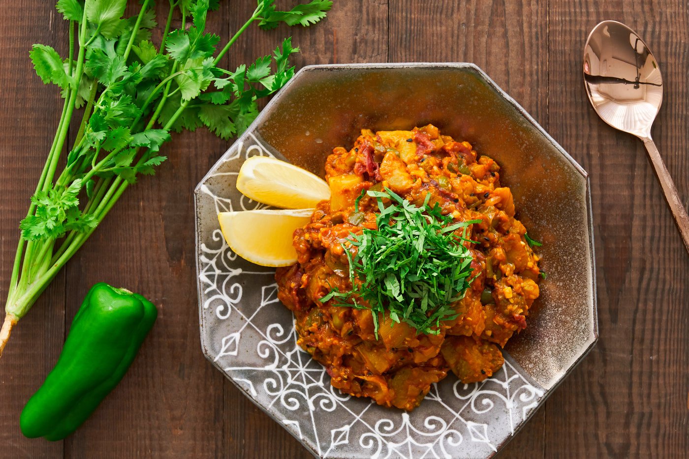 Delicious spicy eggplant curry that comes together in one pan from just a handful of ingredients.