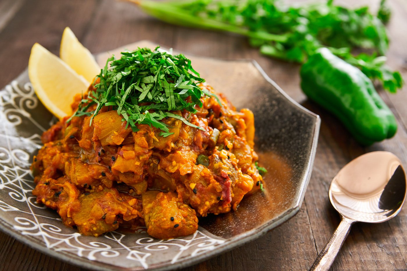 Loaded with creamy eggplant and studded with Indian spices, this easy eggplant curry recipe is quick and delicious.