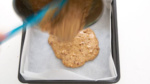 Spread the English toffee out onto a parchment lined pan.