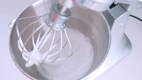 Whipped egg whites.