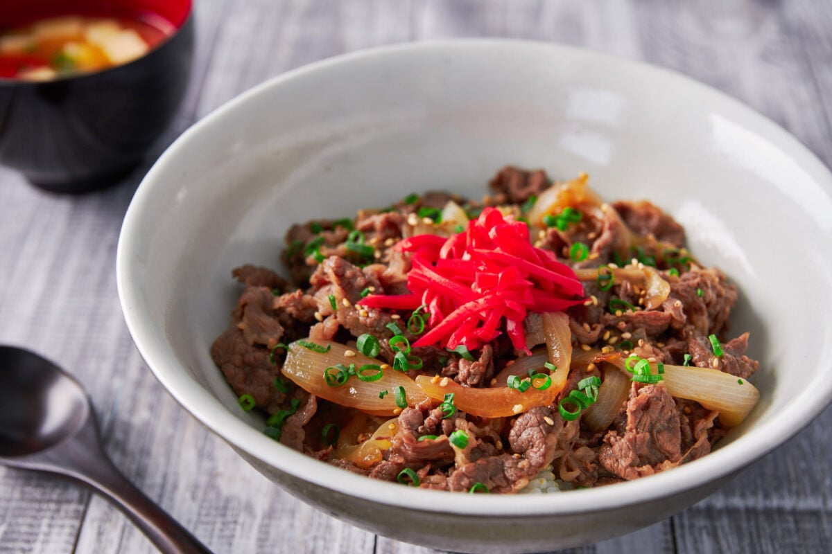 With thinly sliced beef and onions simmered in a sweet and savory broth, Gyudon is a classic Japanese rice bowl that comes together in minutes from just a handful of ingredients.