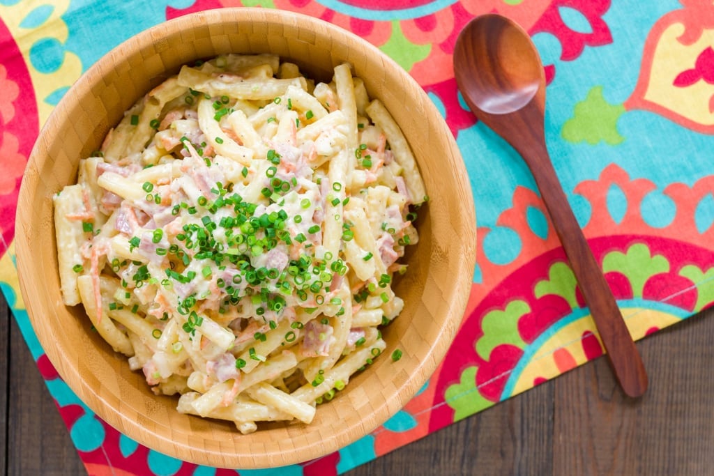 There are a few tricks to making a flavorful creamy Hawaiian-style Macaroni Salad. Learn them here.