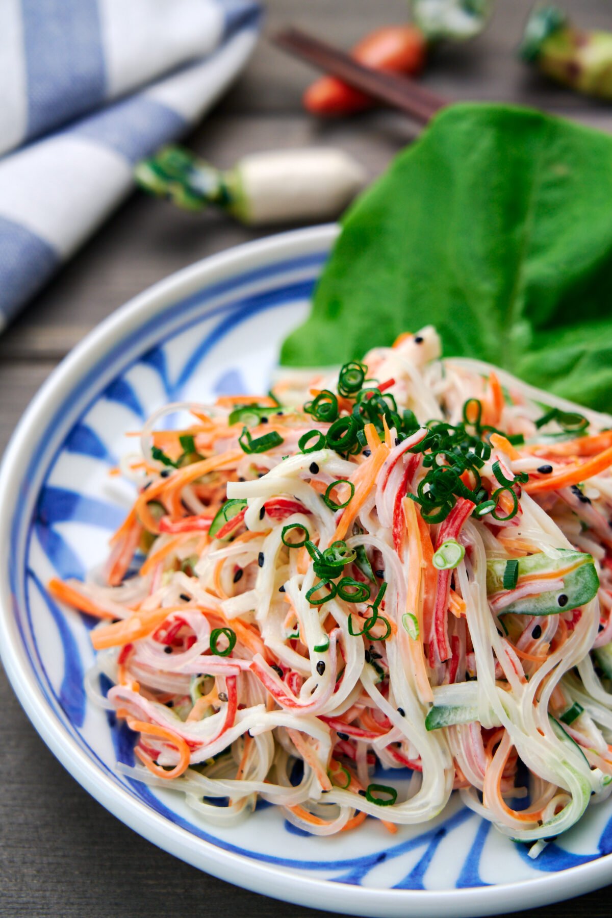 Kani Salad is a staple at sushi restaurants, and this delicious crab stick salad with cucumbers and carrots is easy to make at home.