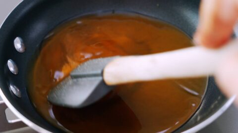 Kanitama sauce being stirred.