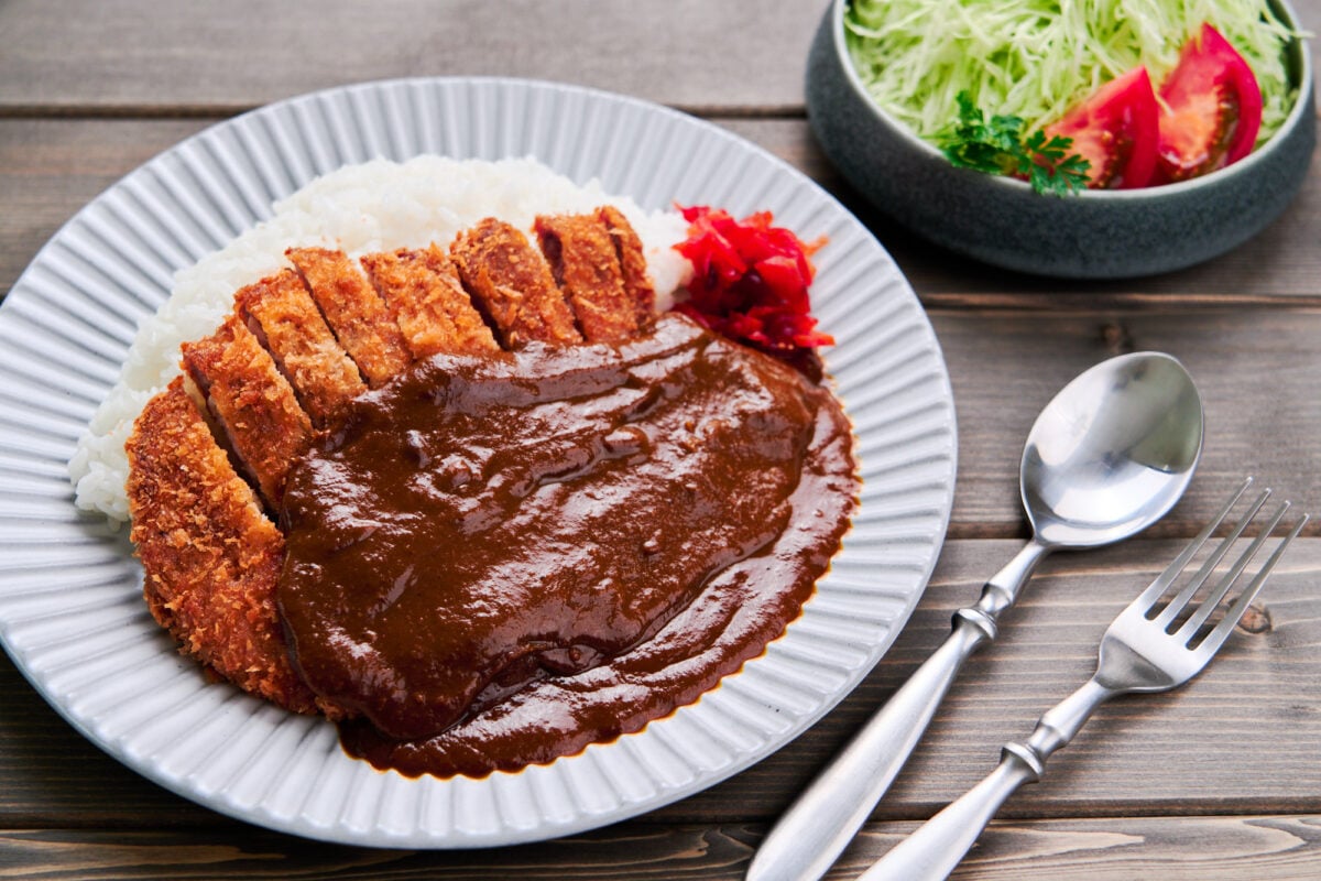 Katsu curry or cutlet curry is a classic Japanese comfort food made with a crispy pork cutlet sauced with rich Japanese curry sauce.