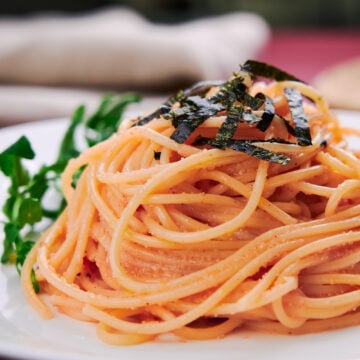 Japanese-style pasta is a thing, and this mentaiko pasta (spicy cod roe) is an easy delicious fix that comes together in about 10 minutes.