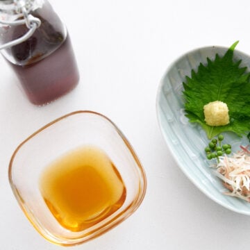 Mentsuyu can be dilluated with various amounts of water to make either a dipping sauce for cold noodles or a soup for hot noodle soups.