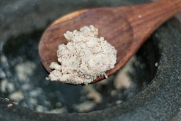 Ground garlic, candlenuts, and white pepper form the base for Mie Goreng Java