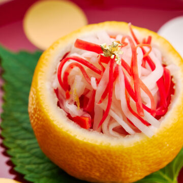 These quick pickled carrots and daikon are a traditional part of a traditional Japanese New Year's meal, but they make for a great side salad or condiment for your favorite sandwich.