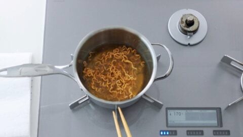 Crispy fried ramen noodles.