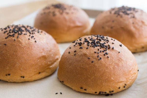 Brioche buns make the perfect receptacle for a luscious hamburger.