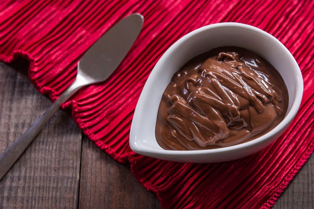 A sweet nutty chocolate spread made from tahini and milk chocolate.