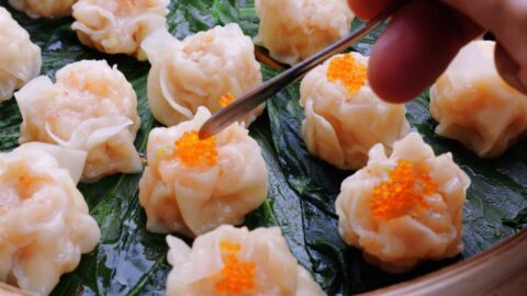Topping Shumai with Tobiko
