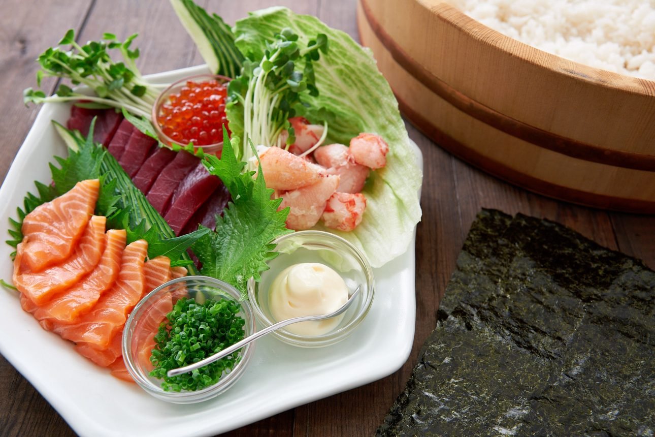 Temaki sushi can be filled with what you like including seafood, vegetables, meat and cheese.