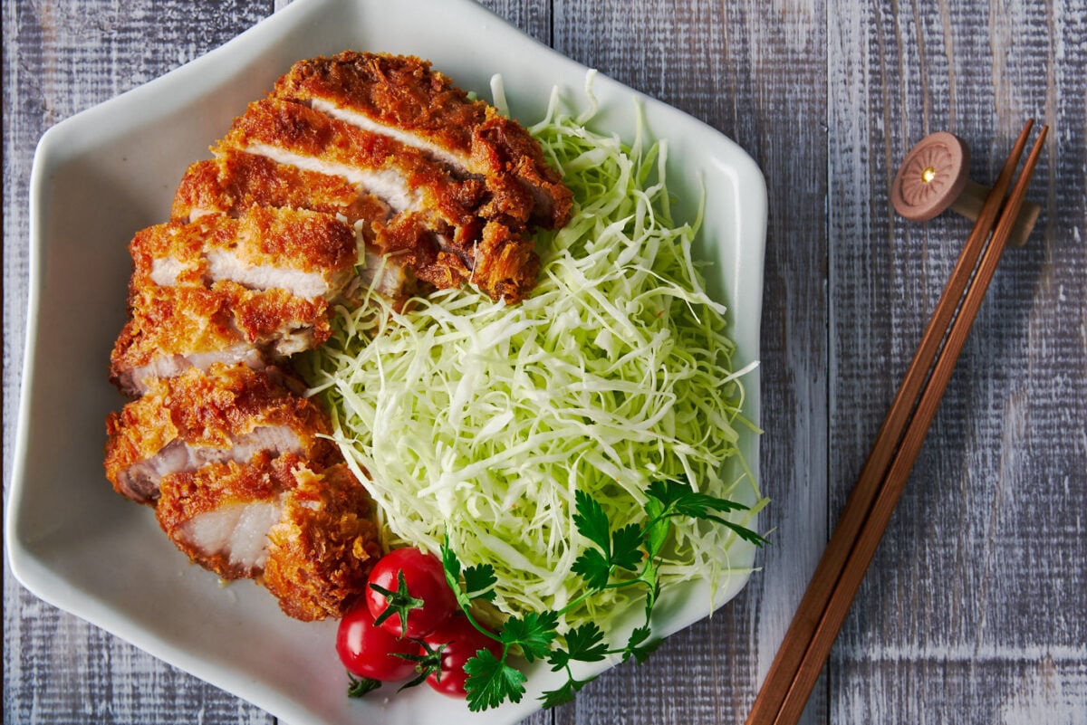 Tonkatsu is a breaded and fried Japanese pork cutlet that's crisp on the outside and juicy on the inside.