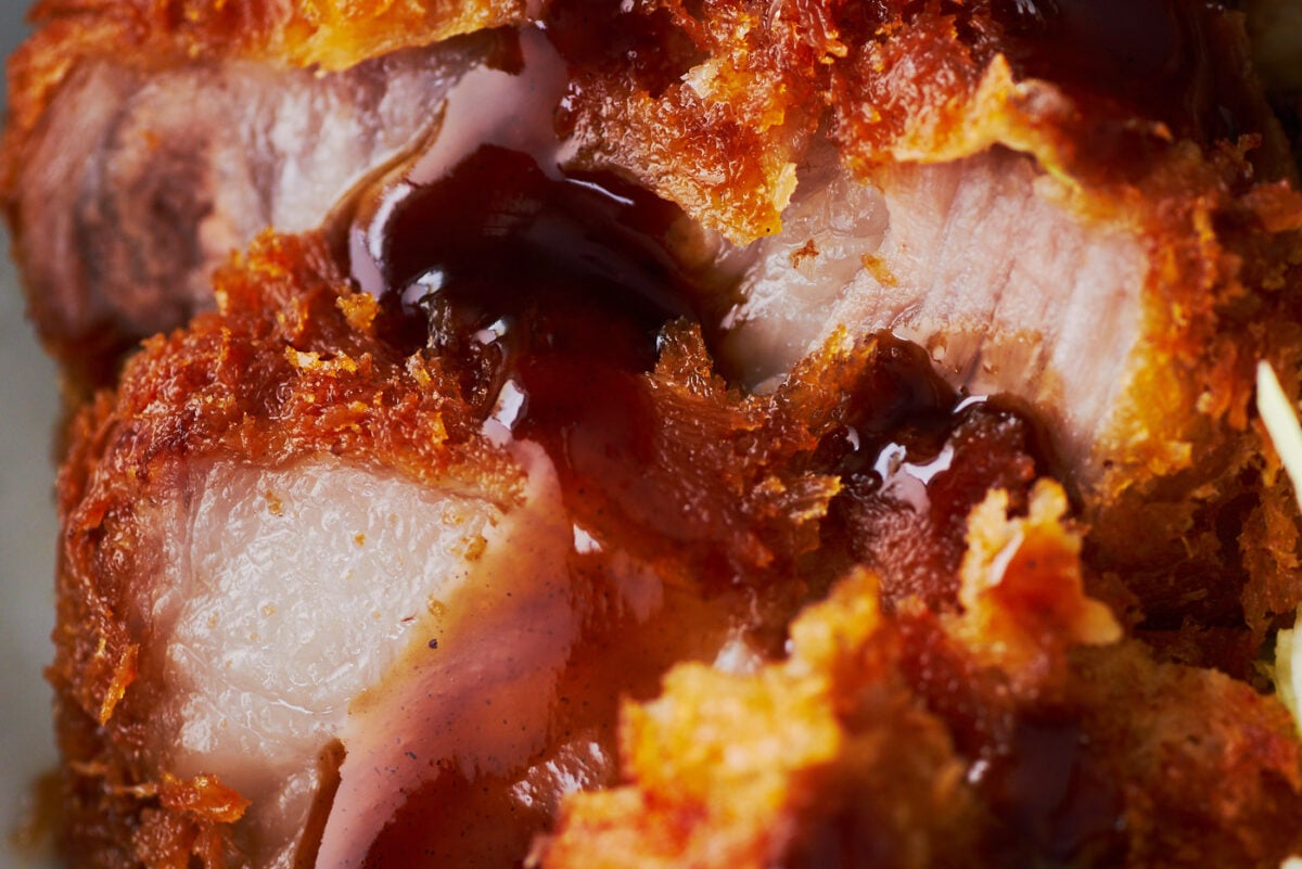 Tonkatsu is a juicy pork cutlet that's covered in an ultra-crisp crust of panko breadcrumbs.