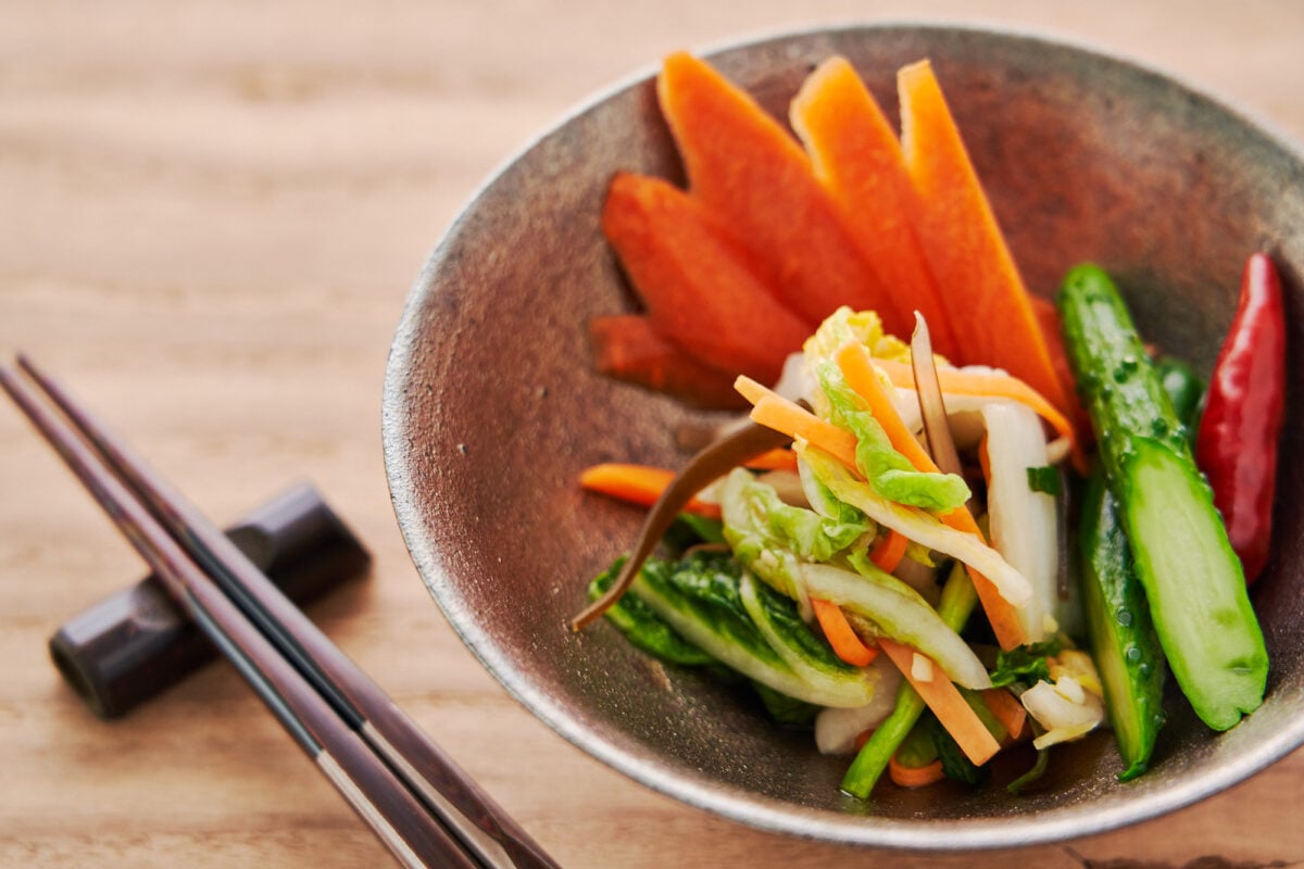 Making Tsukemono or Japanese Pickles is a great way to preserve fresh veggies. In this recipe, we cover Asazuke (fresh pickles), Shiozuke (salt pickles), and Shoyuzuke (soy sauce pickles).