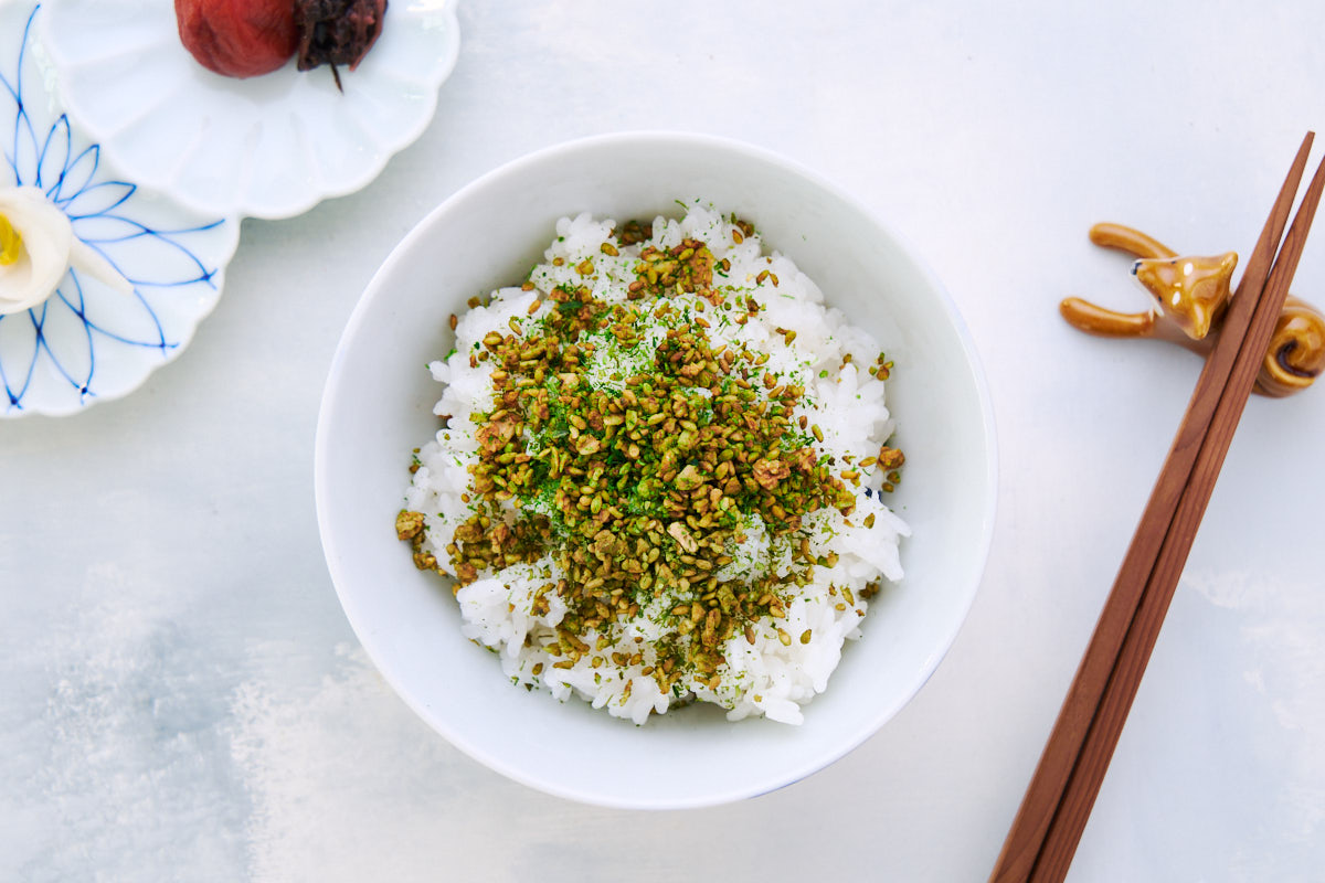 Matcha and nori furikake rice sprinkles.