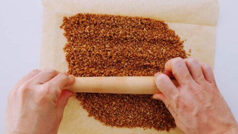 Crush any large clusters of furikake with a rolling pin.